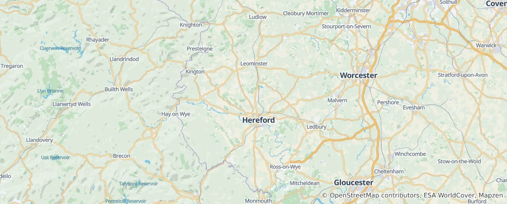Map of Herefordshire