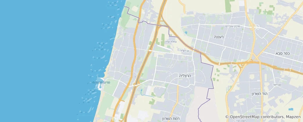 Map of Herzliya