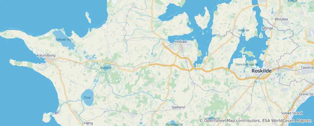 Mapa Holbæcká obec