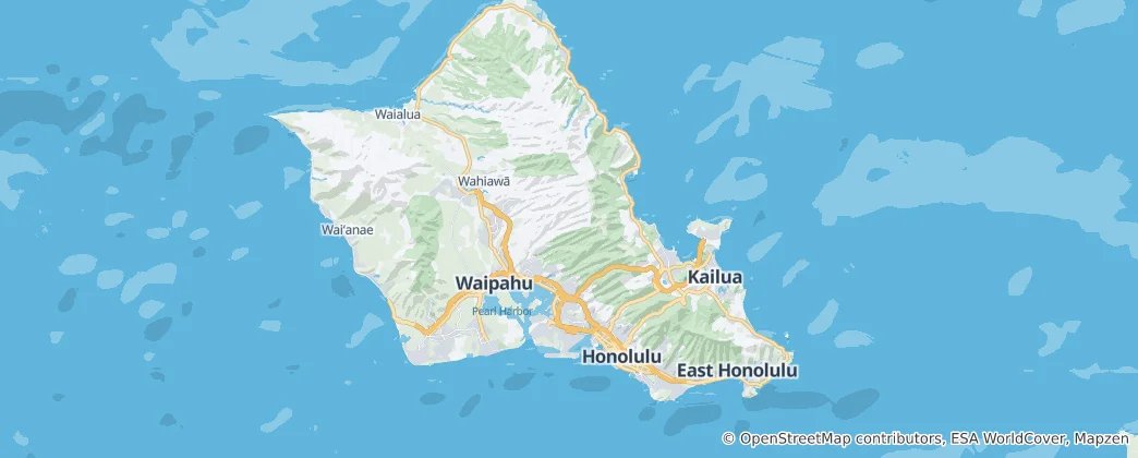 Map of Honolulu County