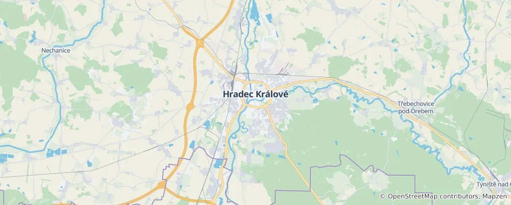 Map of Hradec Králové