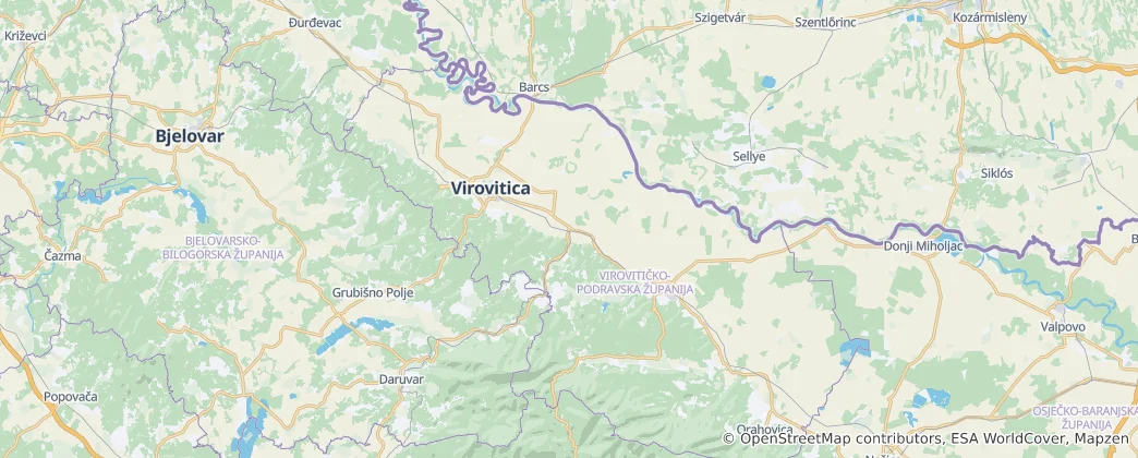 Mapa Viroviticko-podrávská župa
