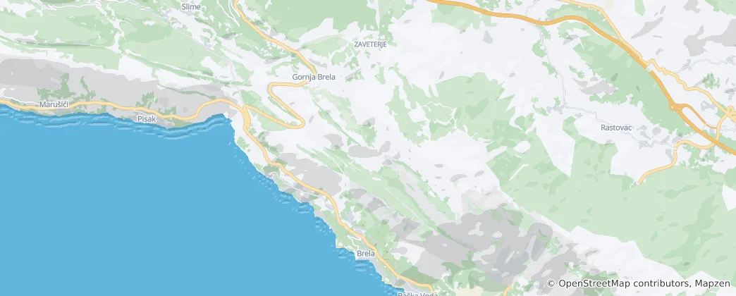 Mapa Općina Brela