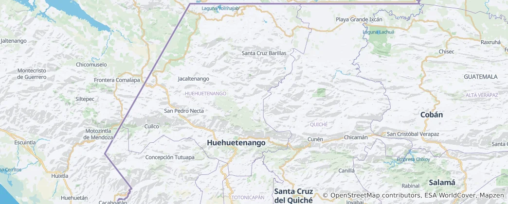 Karte von Departamento Huehuetenango