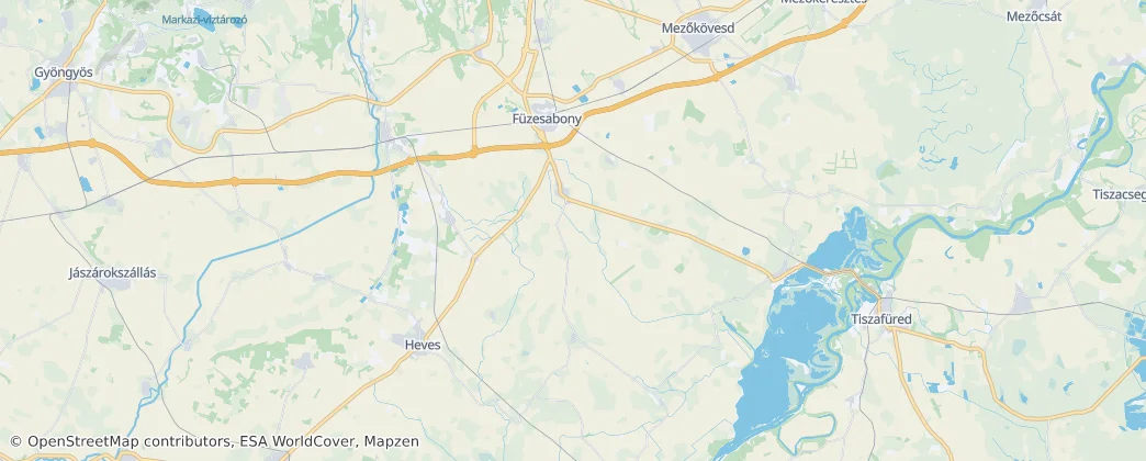 Distrito de Füzesabony — Mapa