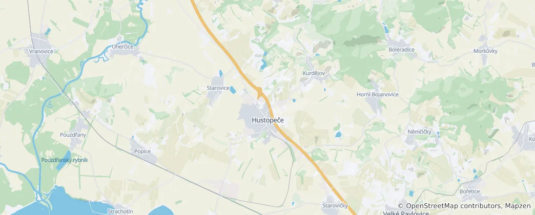 Mappa di Hustopeče