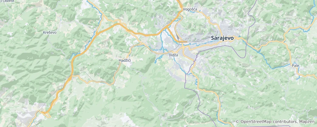 Mappa di Ilidža