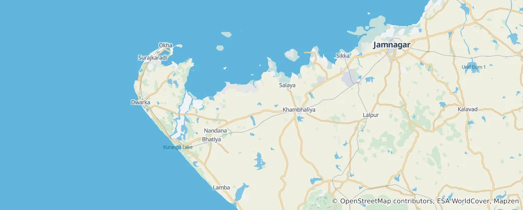 Mappa di Devbhumi Dwarka district