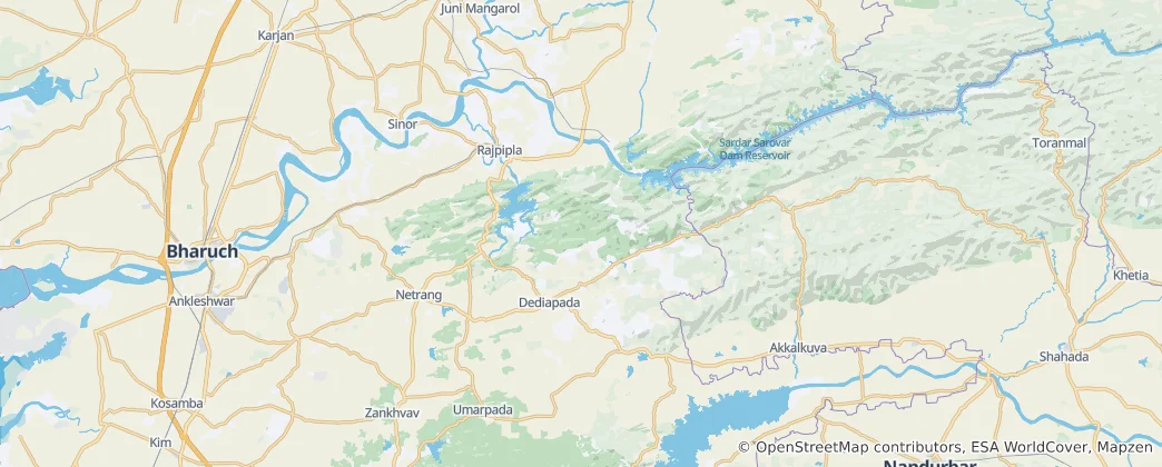 Map of Narmada district