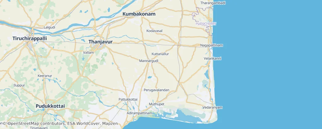 Tiruvarur district — mapa