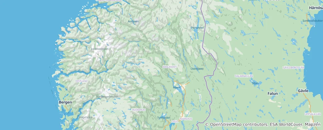 Mapa Innlandet