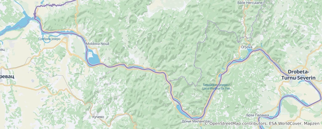 Mappa di Parco Naturale delle Porte di Ferro