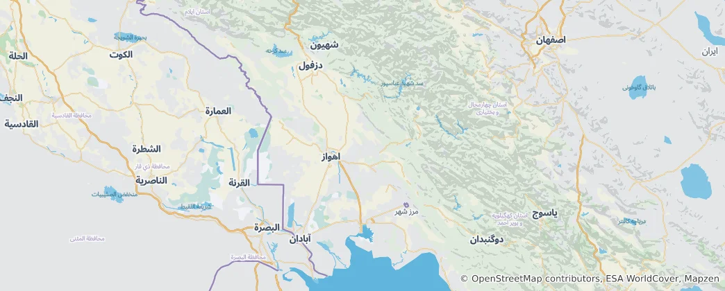 Map of Khuzestan Province