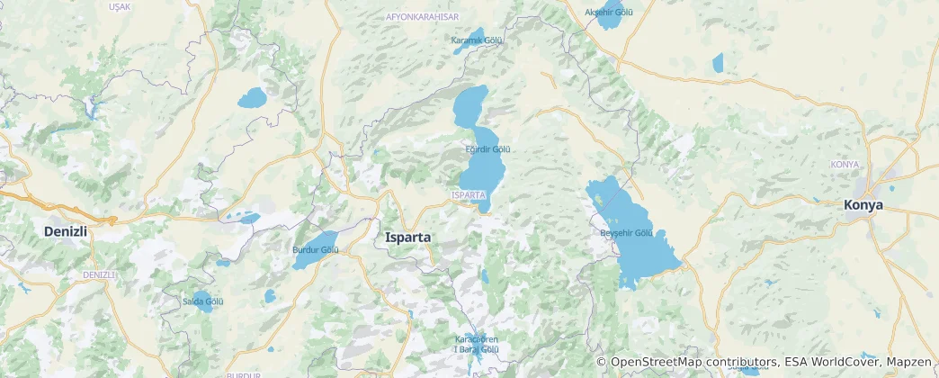 Map of Isparta Province