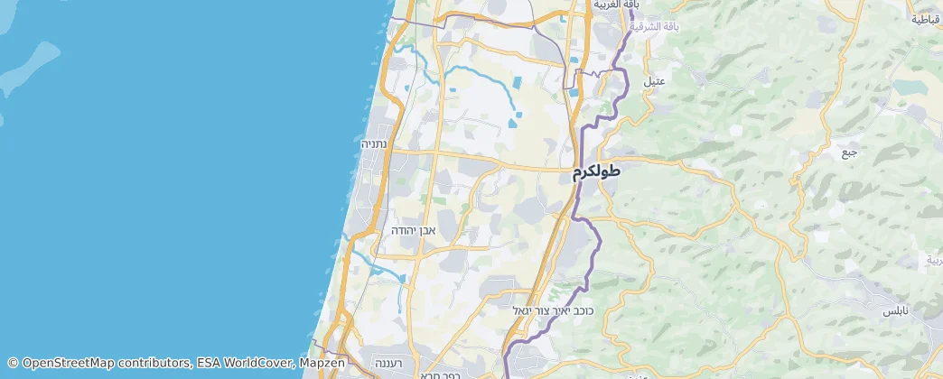 Sub-district Hasharon — Karte