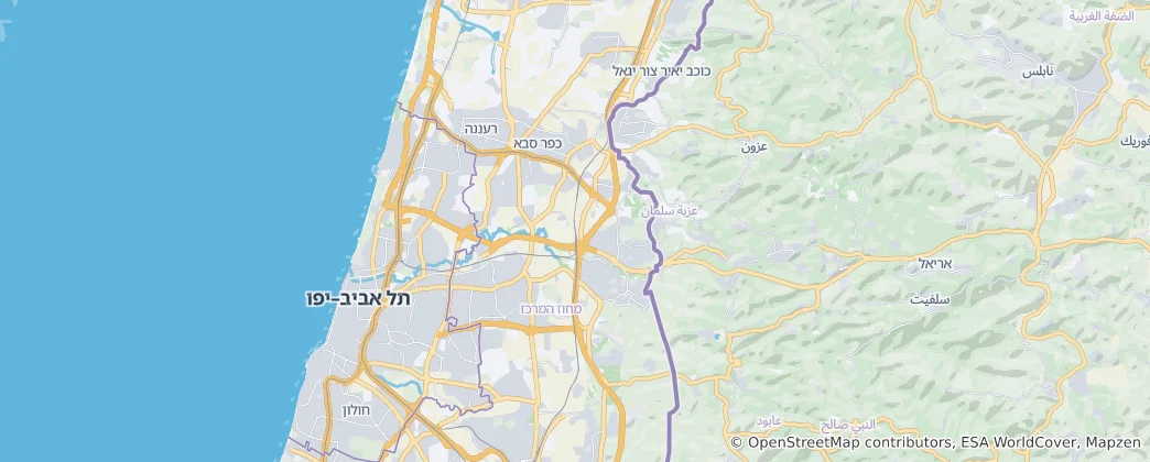 Karte von Petah Tiqwa
