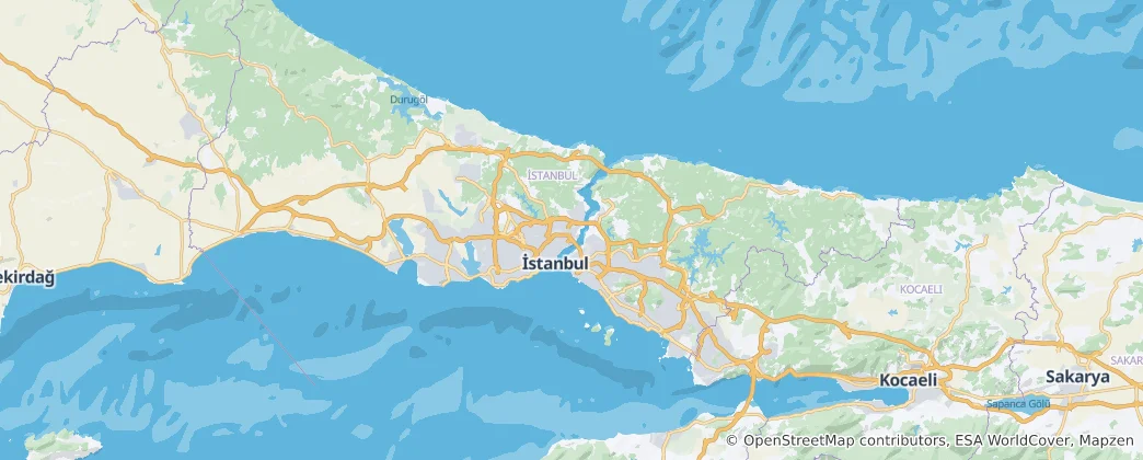 Mapa Istanbulská provincie