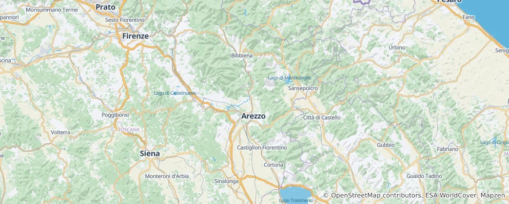 Mapa Provincie Arezzo