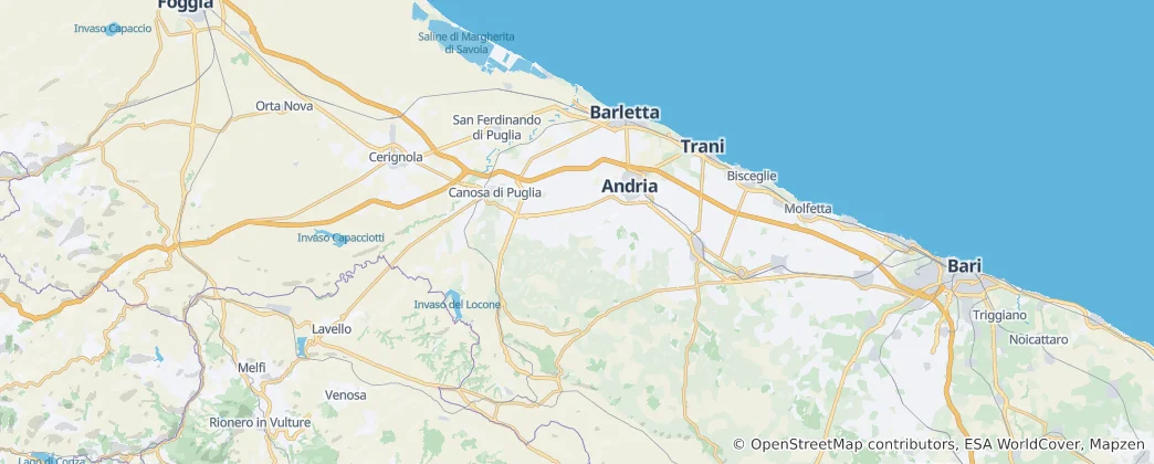 Karte von Provinz Barletta-Andria-Trani