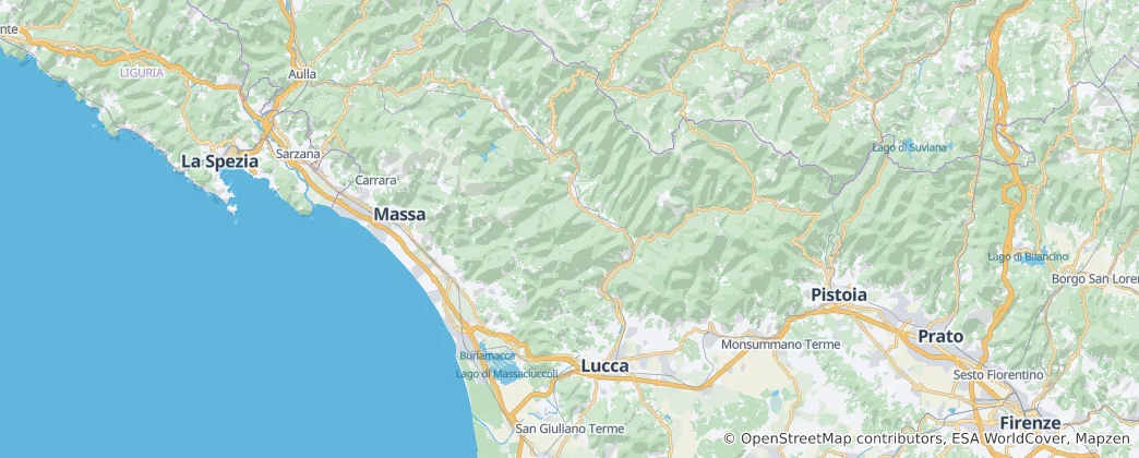 Mappa di provincia di Lucca