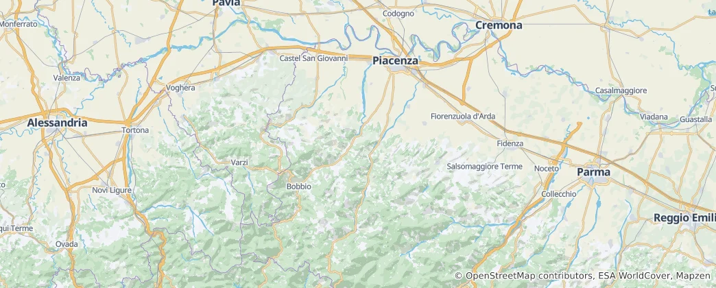 Mappa di provincia di Piacenza