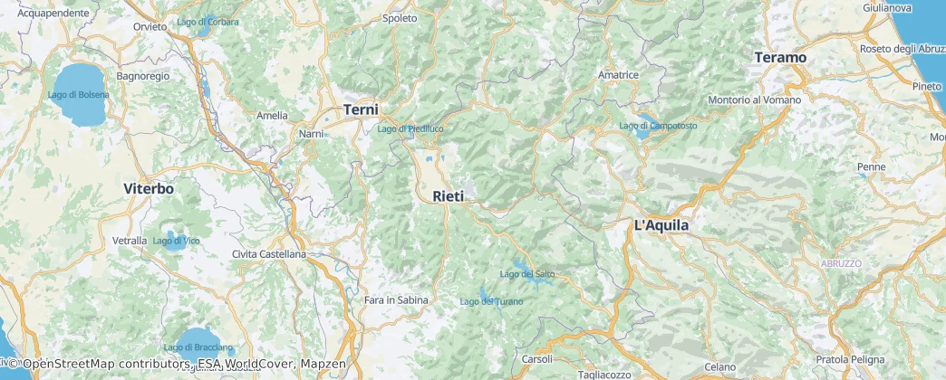 Provincie Rieti — mapa