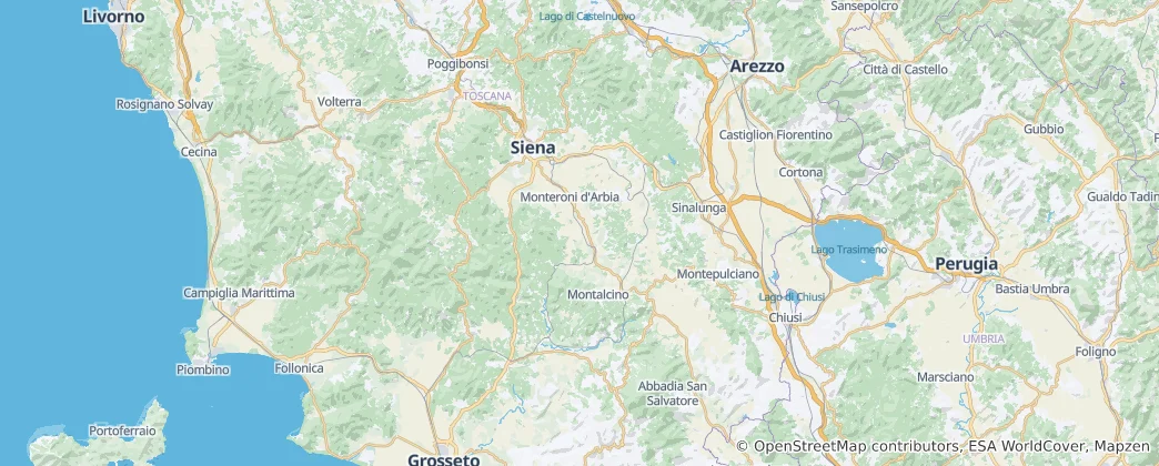 Karte von Provinz Siena