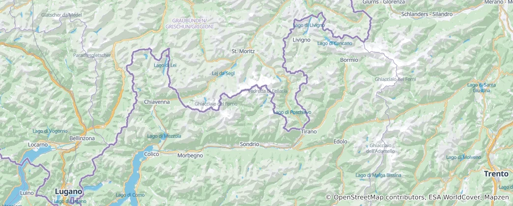 Mapa Provincie Sondrio