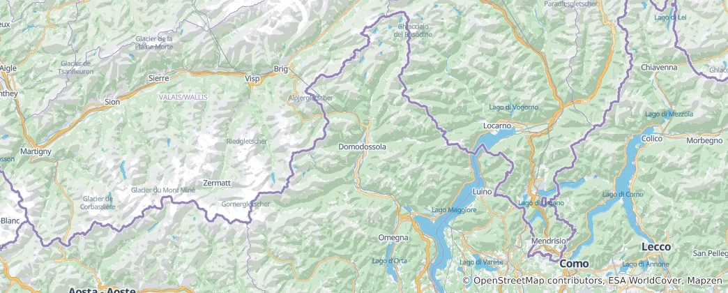 Mappa di provincia del Verbano-Cusio-Ossola