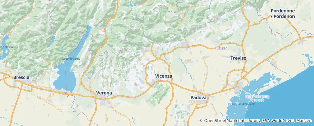 Karte von Provinz Vicenza