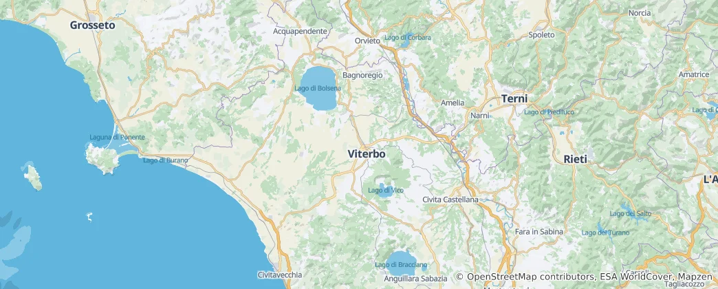 Kaart van Provincie Viterbo