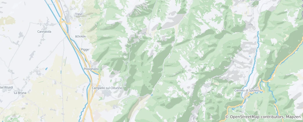 Mapa Campello sul Clitunno