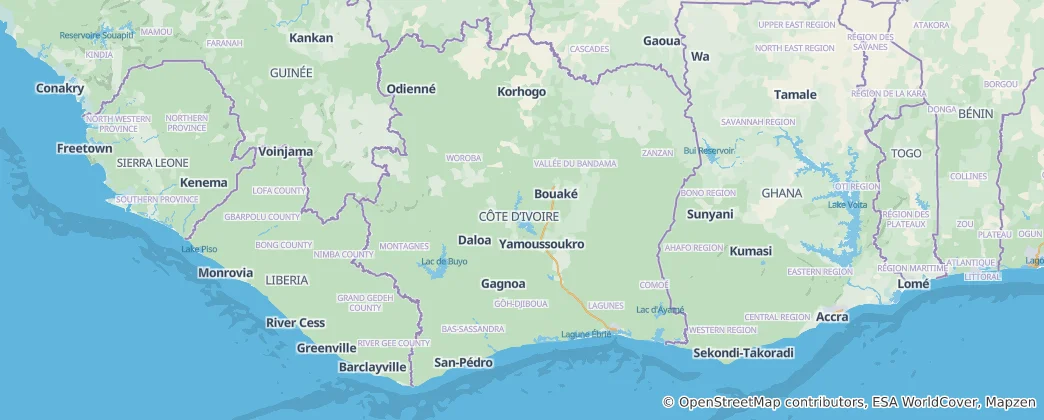 Map of Ivory Coast