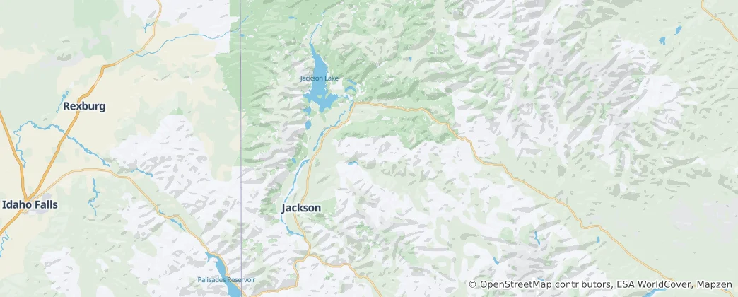 Mapa Jackson Hole