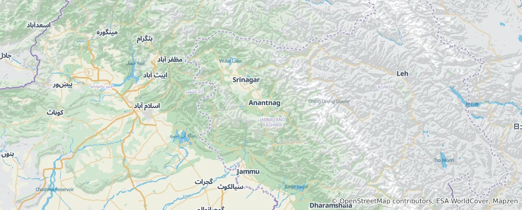 Mappa di Jammu e Kashmir