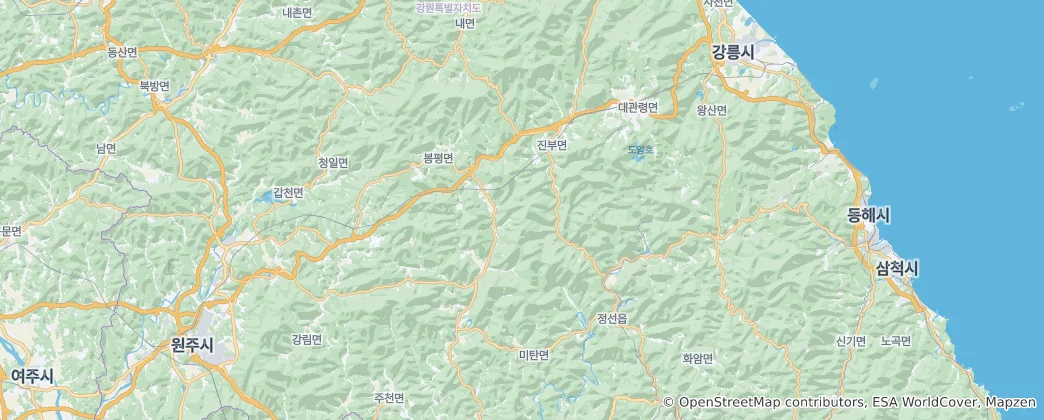 Mappa di Jeongseon