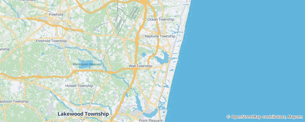 Mapa Jersey Shore Region