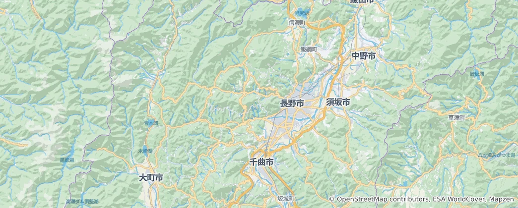 Mapa Nagano