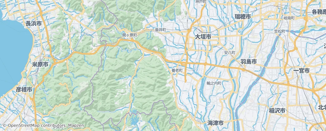 Ógaki — mapa