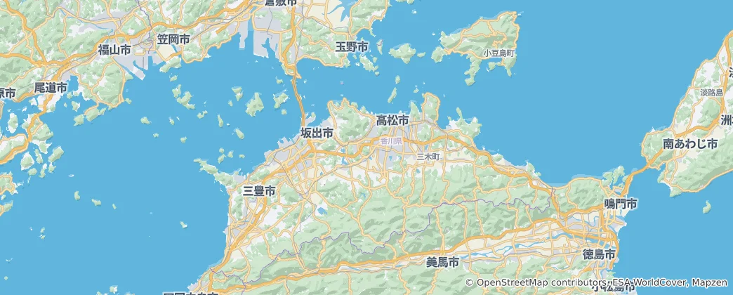 Mappa di prefettura di Kagawa