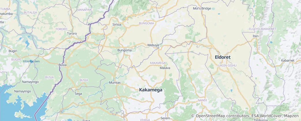 Map of Kakamega County