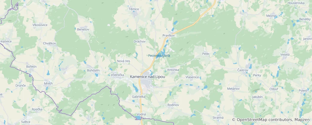 Mappa di Kamenice nad Lipou