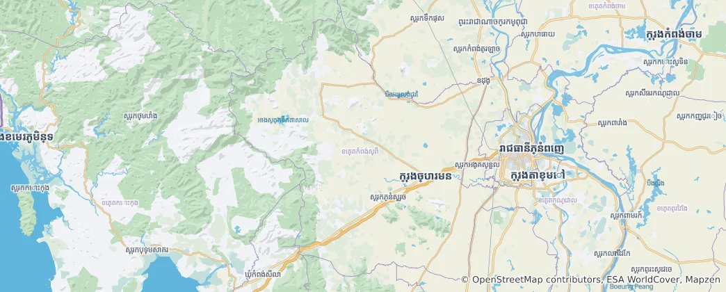 Mappa di provincia di Kampong Speu