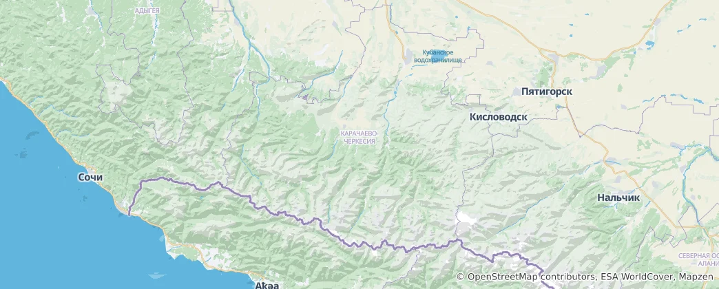Map of Karachay-Cherkessia