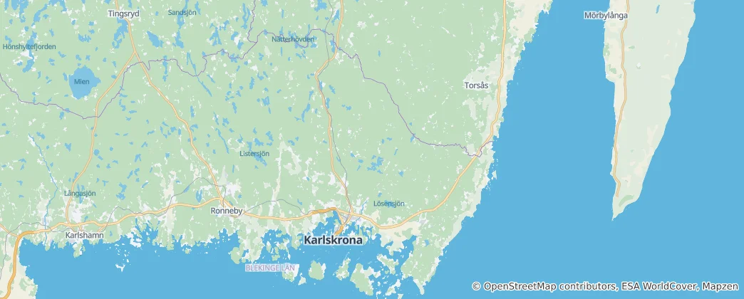 Map of Karlskrona Municipality