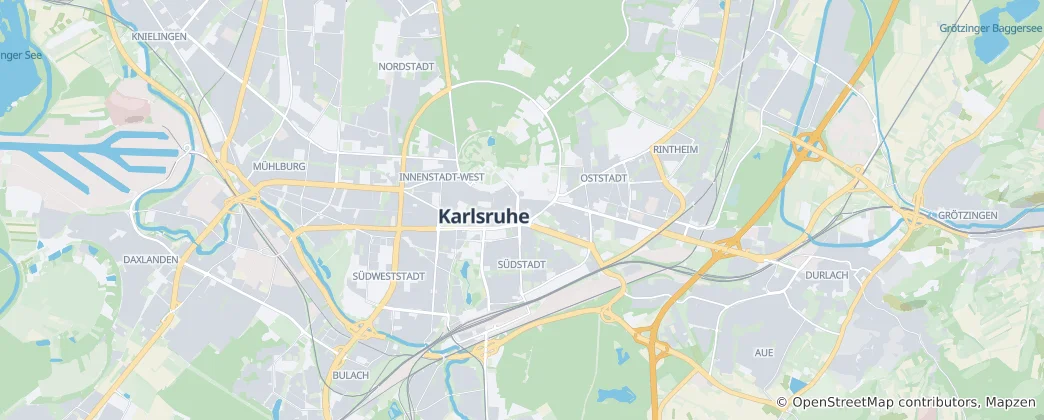 Kaart van Karlsruhe