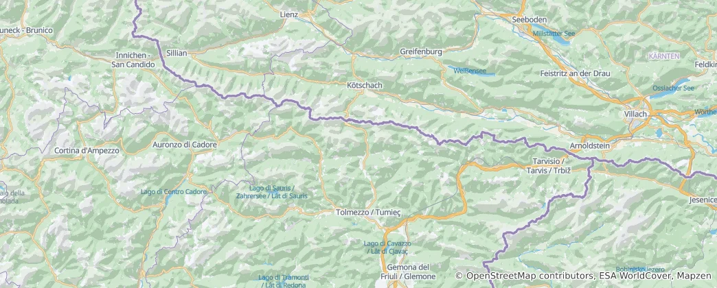 Mapa Karnische Alpen i.e.S. (SOIUSA)