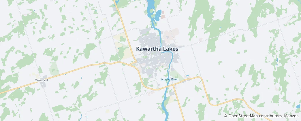 Mapa Kawartha Lakes