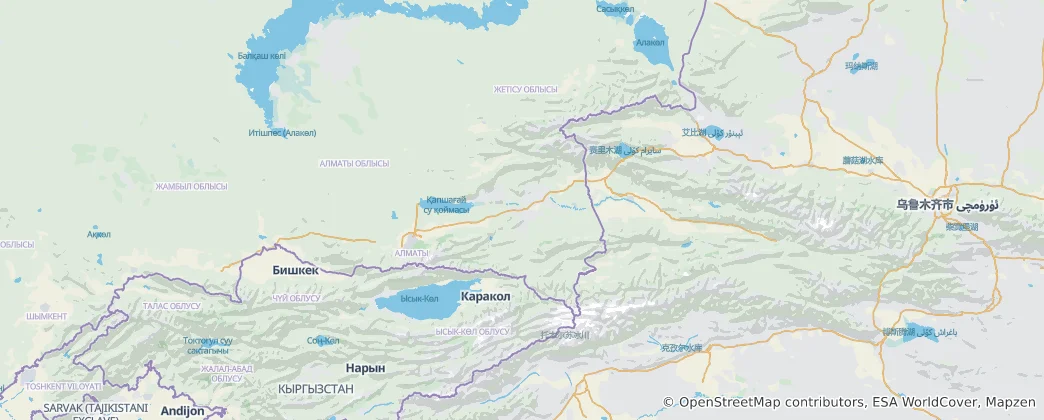 Map of Almaty Region