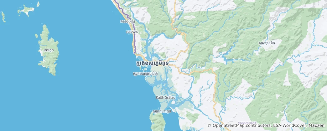 Karte von Distrikt Koh Kong